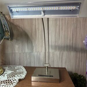 Adesso Esquire LED Modern Adjustable Desk Lamp in Brushed Nickel